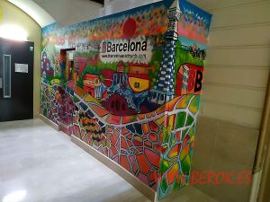 pintura mural decoracion interior apartamentos Barcelona